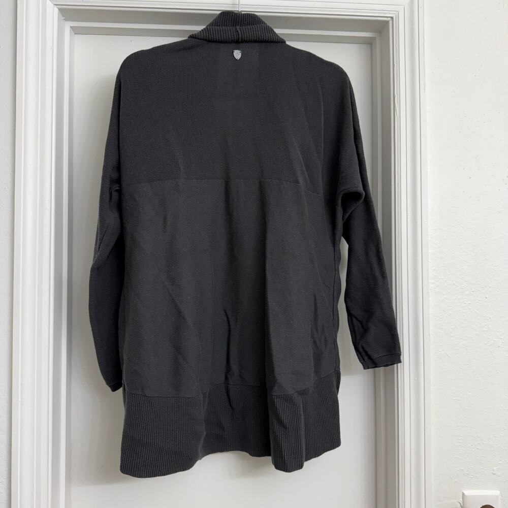 Kuhl Geneva Long Open Front Cardigan Dark Gray Sz M Casual Comfort Minimalist - Picture 6 of 8